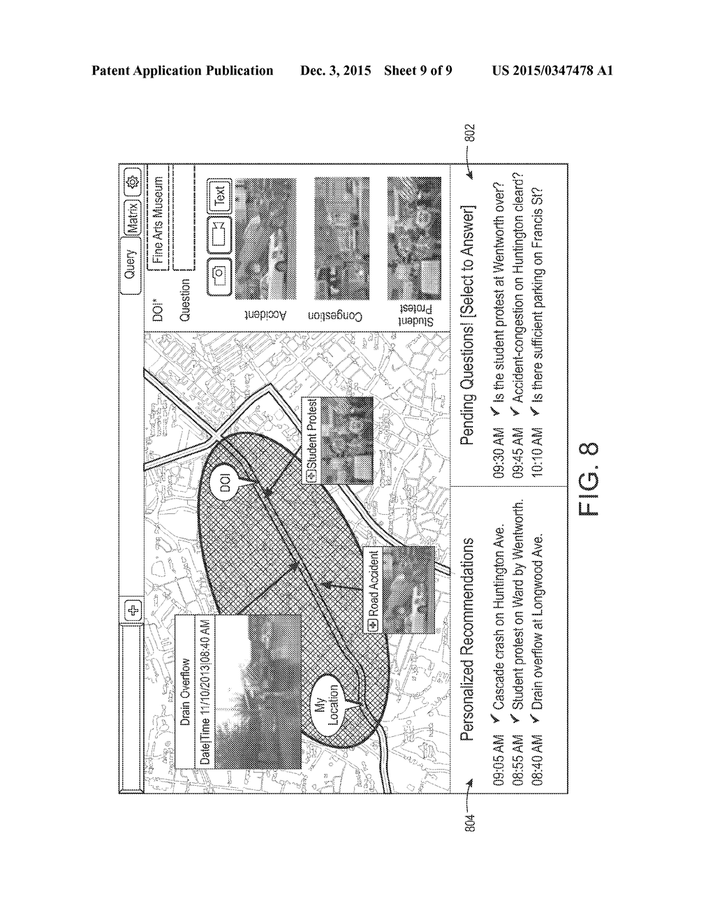 SYSTEMS AND METHODS FOR CONTEXT-AWARE AND PERSONALIZED ACCESS TO     VISUALIZATIONS OF ROAD EVENTS - diagram, schematic, and image 10