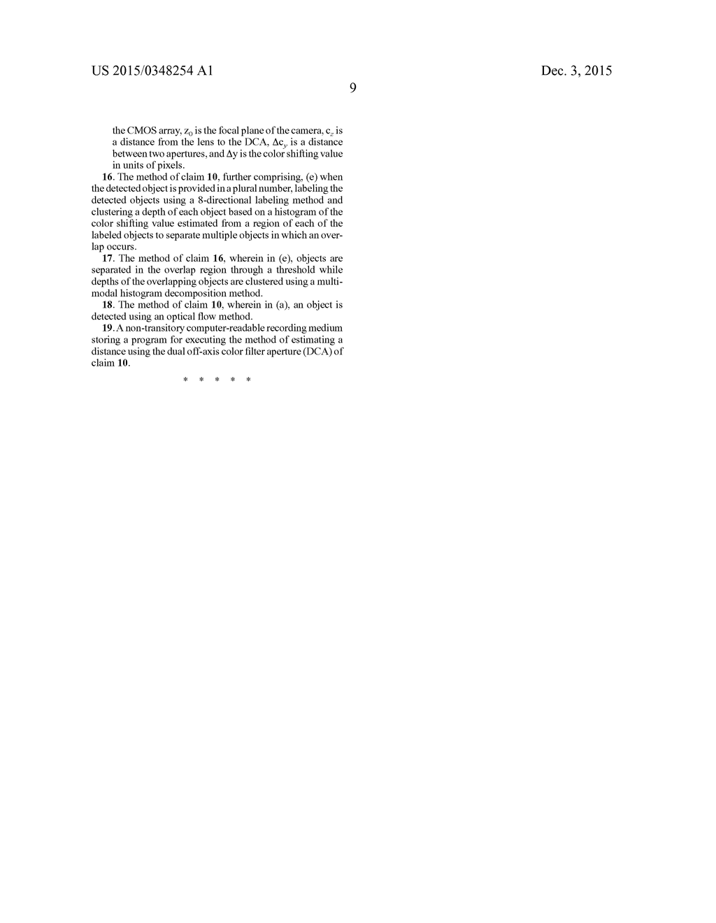 APPARATUS AND METHOD FOR ESTIMATING DISTANCE USING DUAL OFF-AXIS COLOR     FILTER APERTURE - diagram, schematic, and image 21