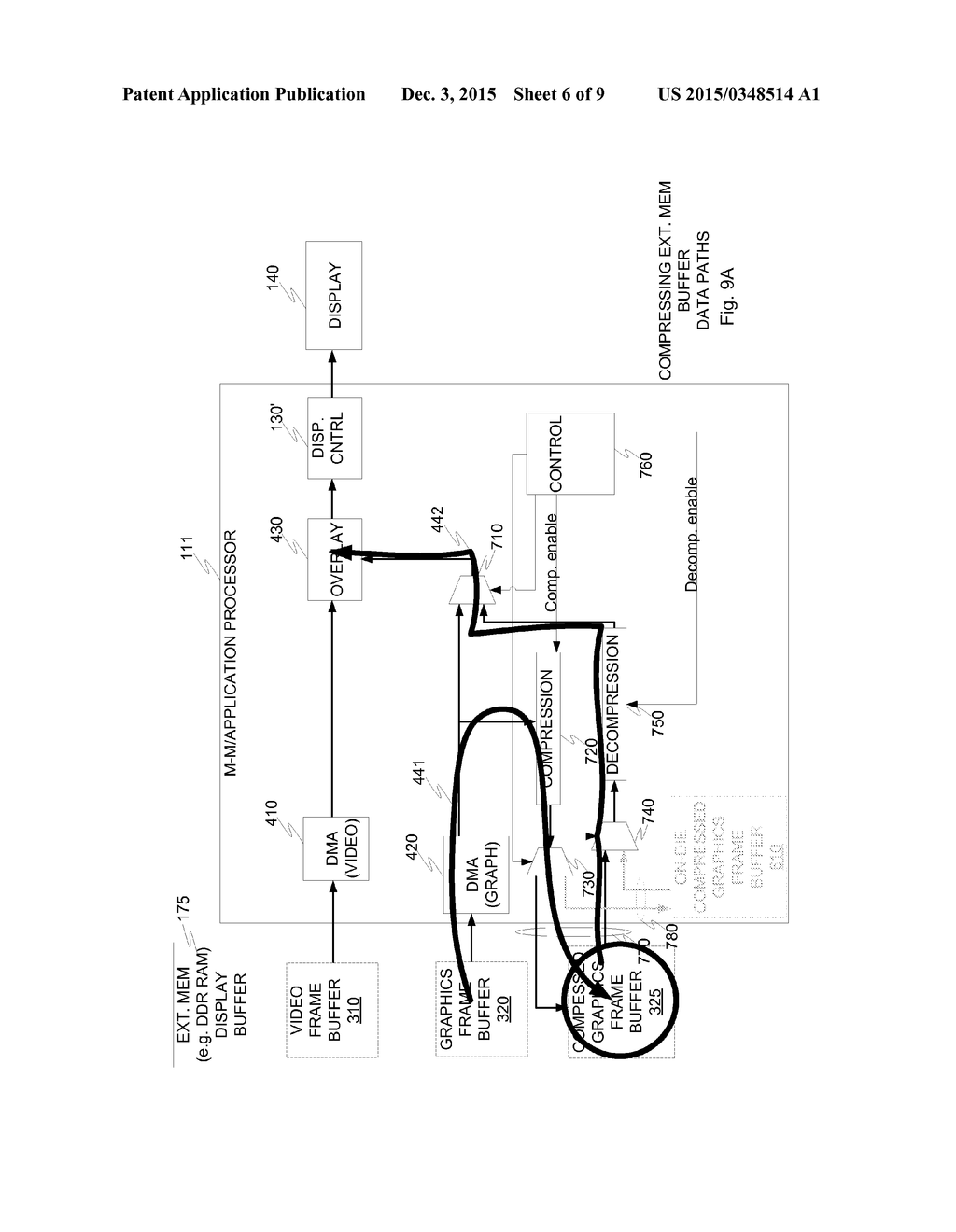 A METHOD AND APPARATUS FOR ADAPTIVE GRAPHICS COMPRESSION AND DISPLAY     BUFFER SWITCHING - diagram, schematic, and image 07