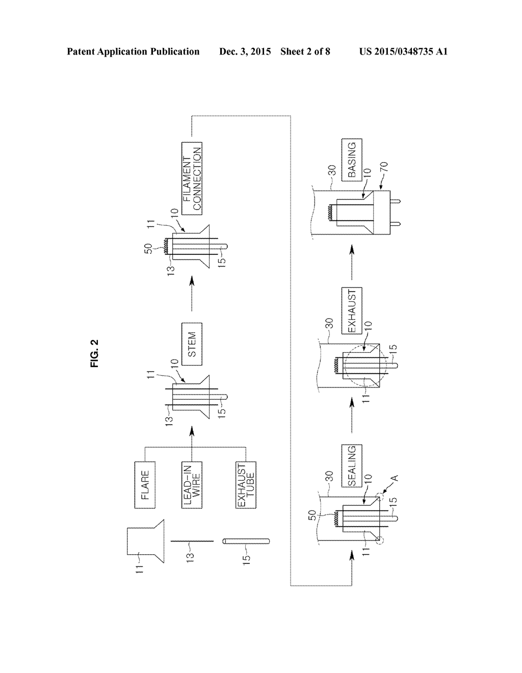 METHOD OF MANUFACTURING FLUORESCENT LAMP AND FLUORESCENT LAMP MANUFACTURED     USING THE SAME - diagram, schematic, and image 03