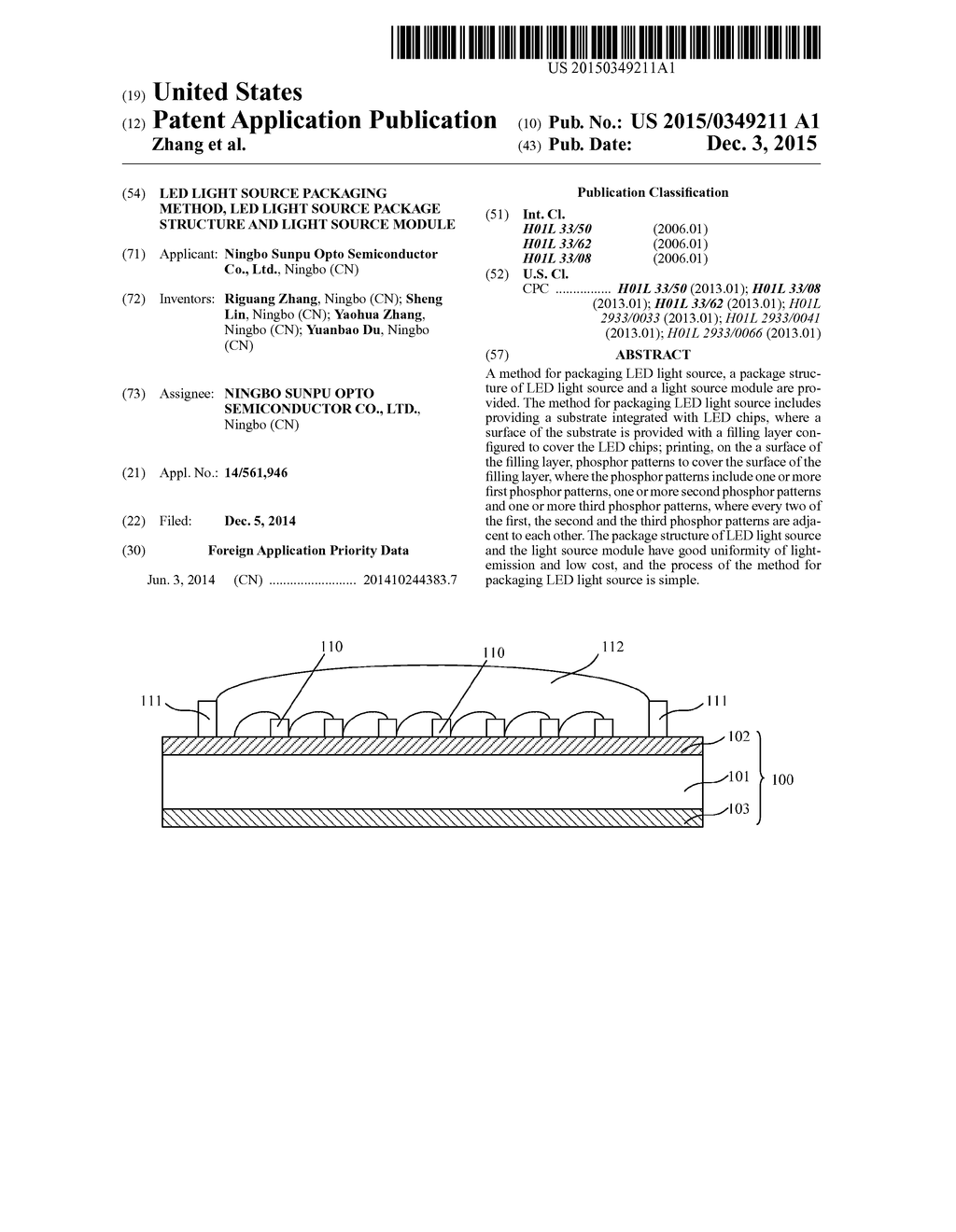 LED LIGHT SOURCE PACKAGING METHOD, LED LIGHT SOURCE PACKAGE STRUCTURE AND     LIGHT SOURCE MODULE - diagram, schematic, and image 01