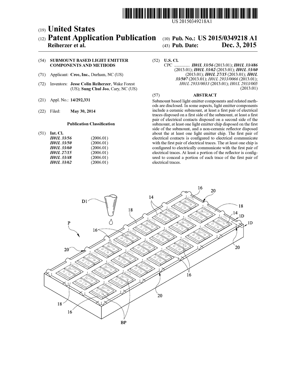 SUBMOUNT BASED LIGHT EMITTER COMPONENTS AND METHODS - diagram, schematic, and image 01