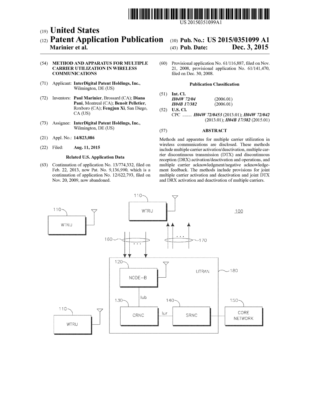 METHOD AND APPARATUS FOR MULTIPLE CARRIER UTILIZATION IN WIRELESS     COMMUNICATIONS - diagram, schematic, and image 01