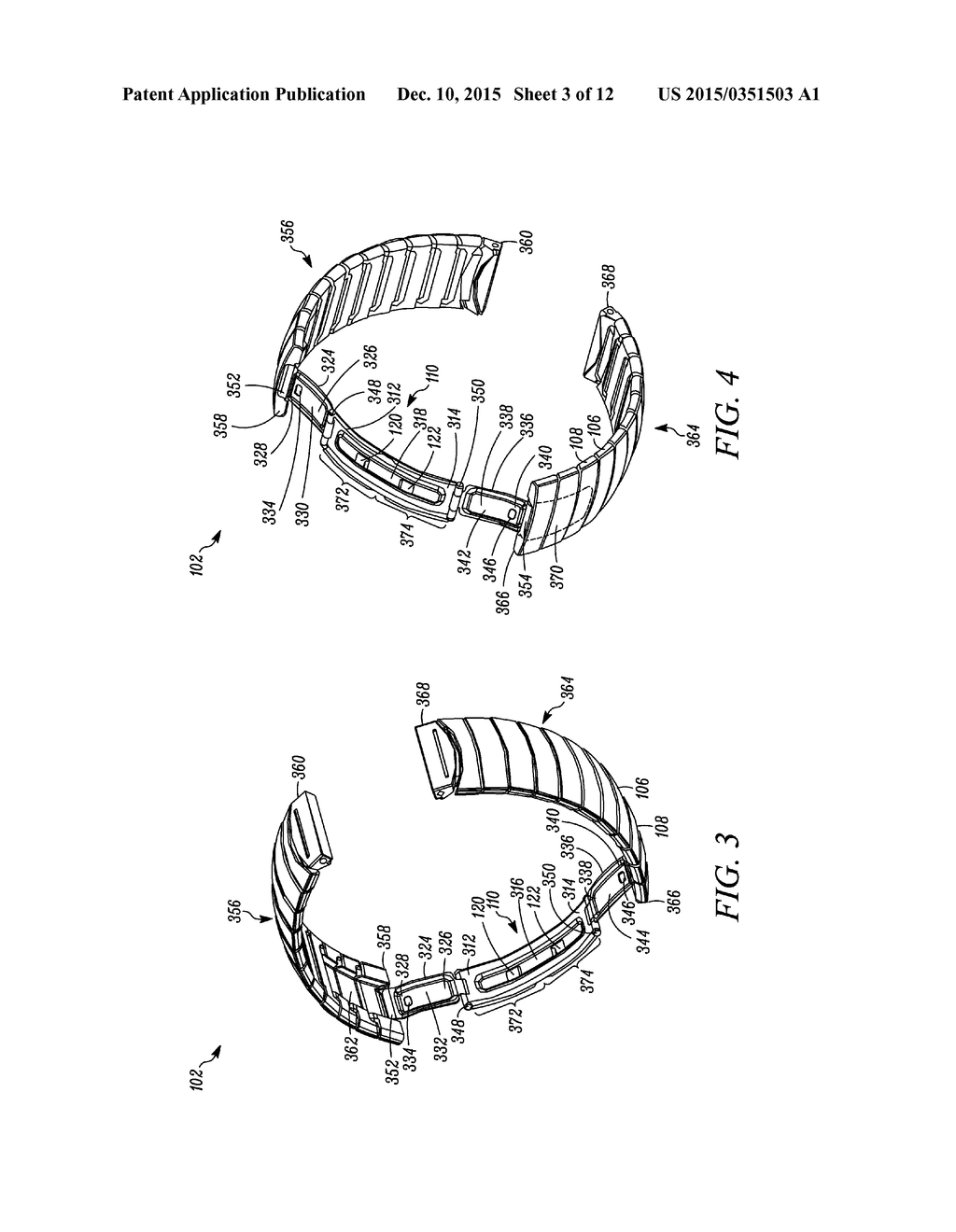 WRISTBAND WITH RECESSED CLASP AND METHOD OF ASSEMBLING AND OPERATING SAME - diagram, schematic, and image 04