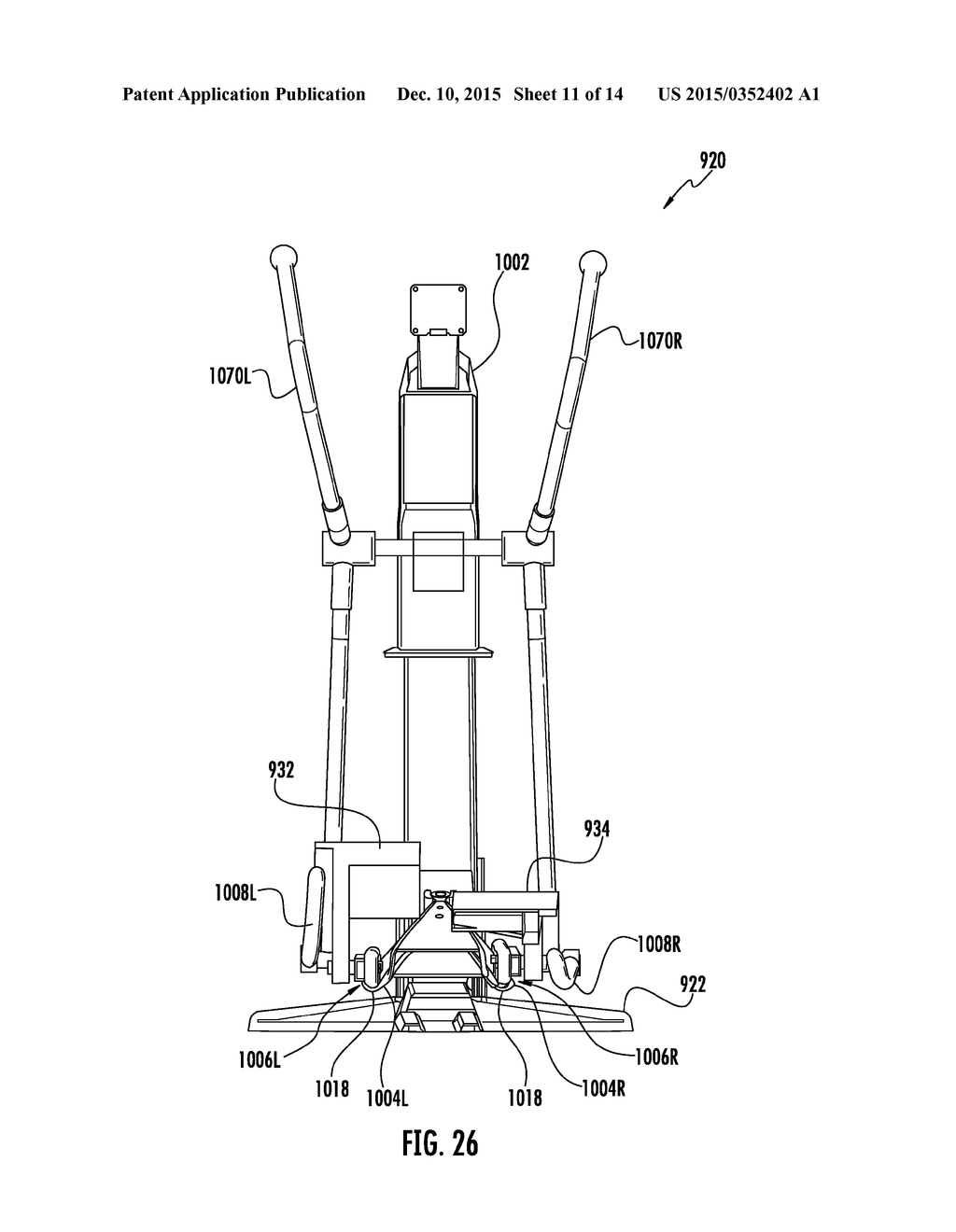 EXERCISE APPARATUS WITH NON-UNIFORM FOOT PAD TRANSVERSE SPACING - diagram, schematic, and image 12