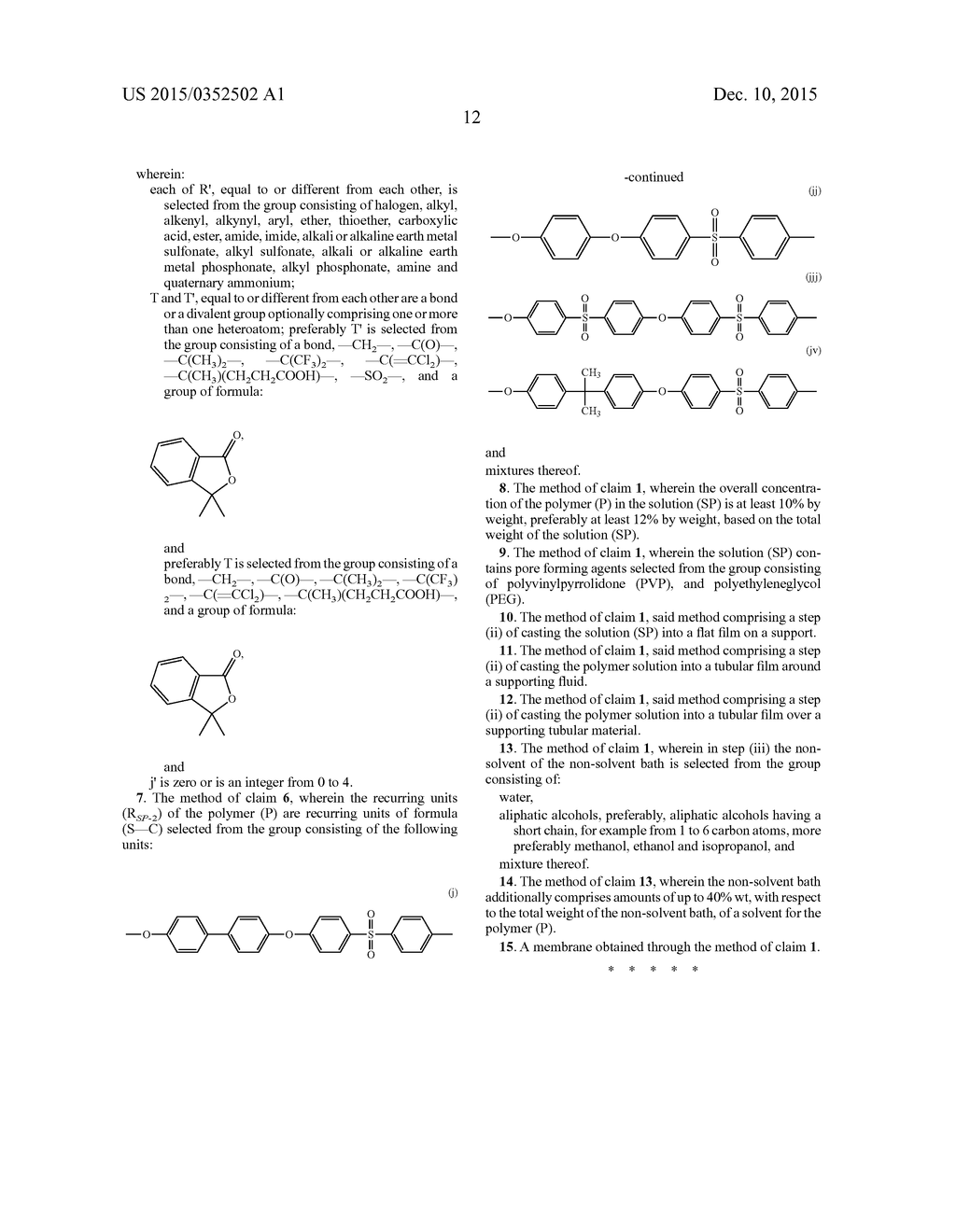 METHOD FOR MANUFACTURING SULFONE POLYMER MEMBRANE - diagram, schematic, and image 15