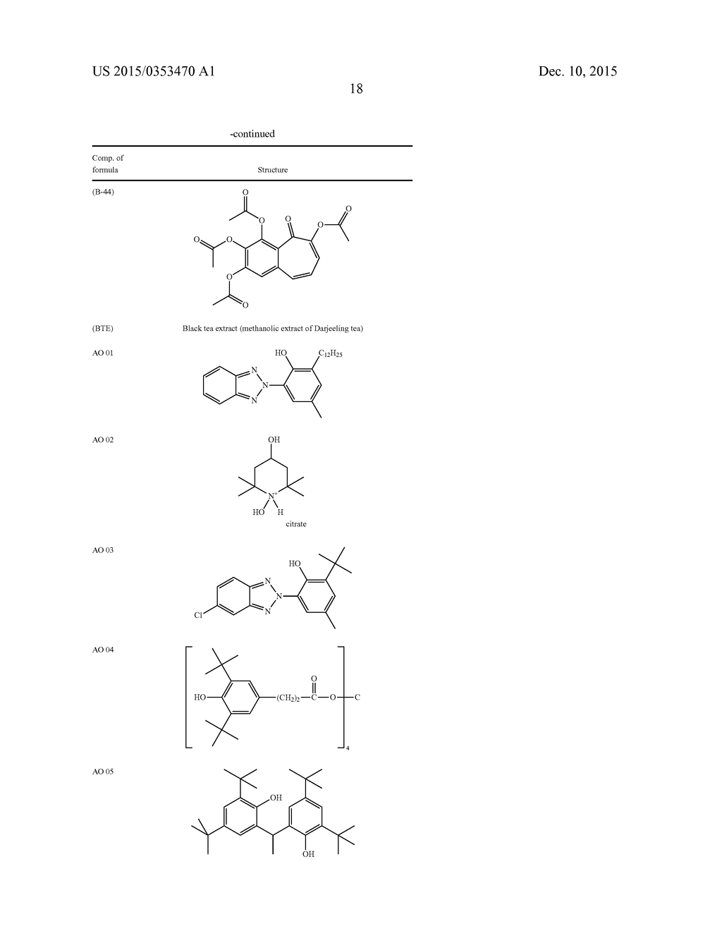 STABILIZATION OF HOUSEHOLD, BODY-CARE AND FOOD PRODUCTS BY USING     BENZOTROPOLONE CONTAINING PLANT EXTRACTS AND/OR RELATED BENZOTROPOLONE     DERIVATIVES - diagram, schematic, and image 19