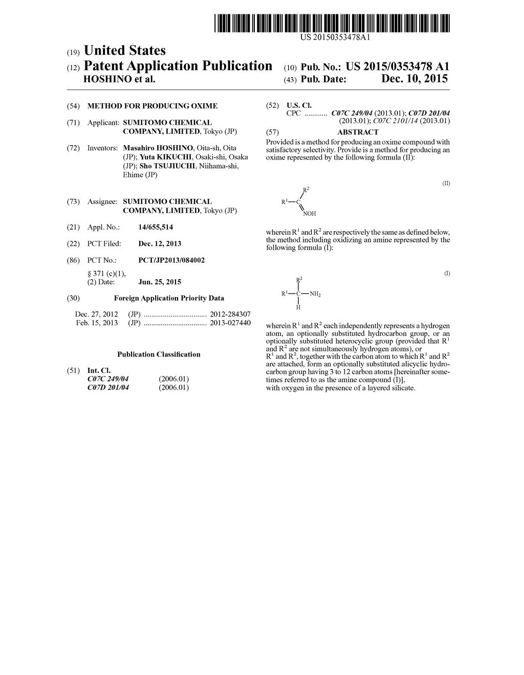 METHOD FOR PRODUCING OXIME - diagram, schematic, and image 01