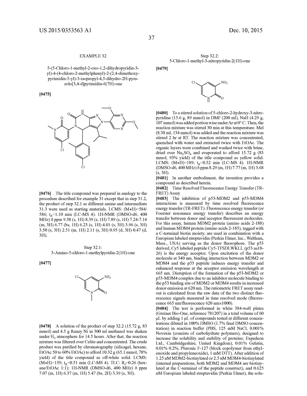 PYRAZOLO[3,4-D]PYRIMIDINONE COMPOUNDS AS INHIBITORS OF THE P53/MDM2     INTERACTION - diagram, schematic, and image 38