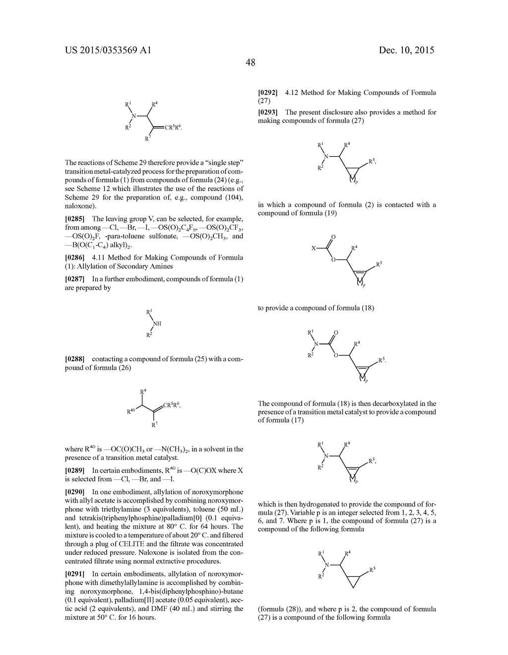 TRANSITION METAL-CATALYZED PROCESSES FOR THE PREPARATION OF N-ALLYL     COMPOUNDS AND USE THEREOF - diagram, schematic, and image 49