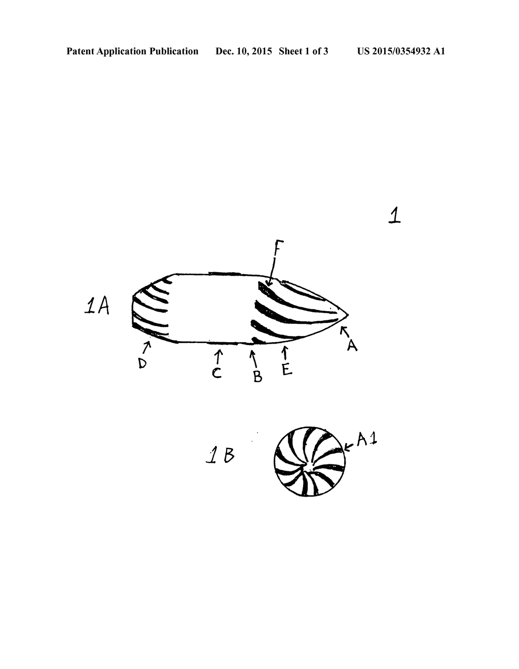 Bullet or Projectile With Spiral Grooves - diagram, schematic, and image 02