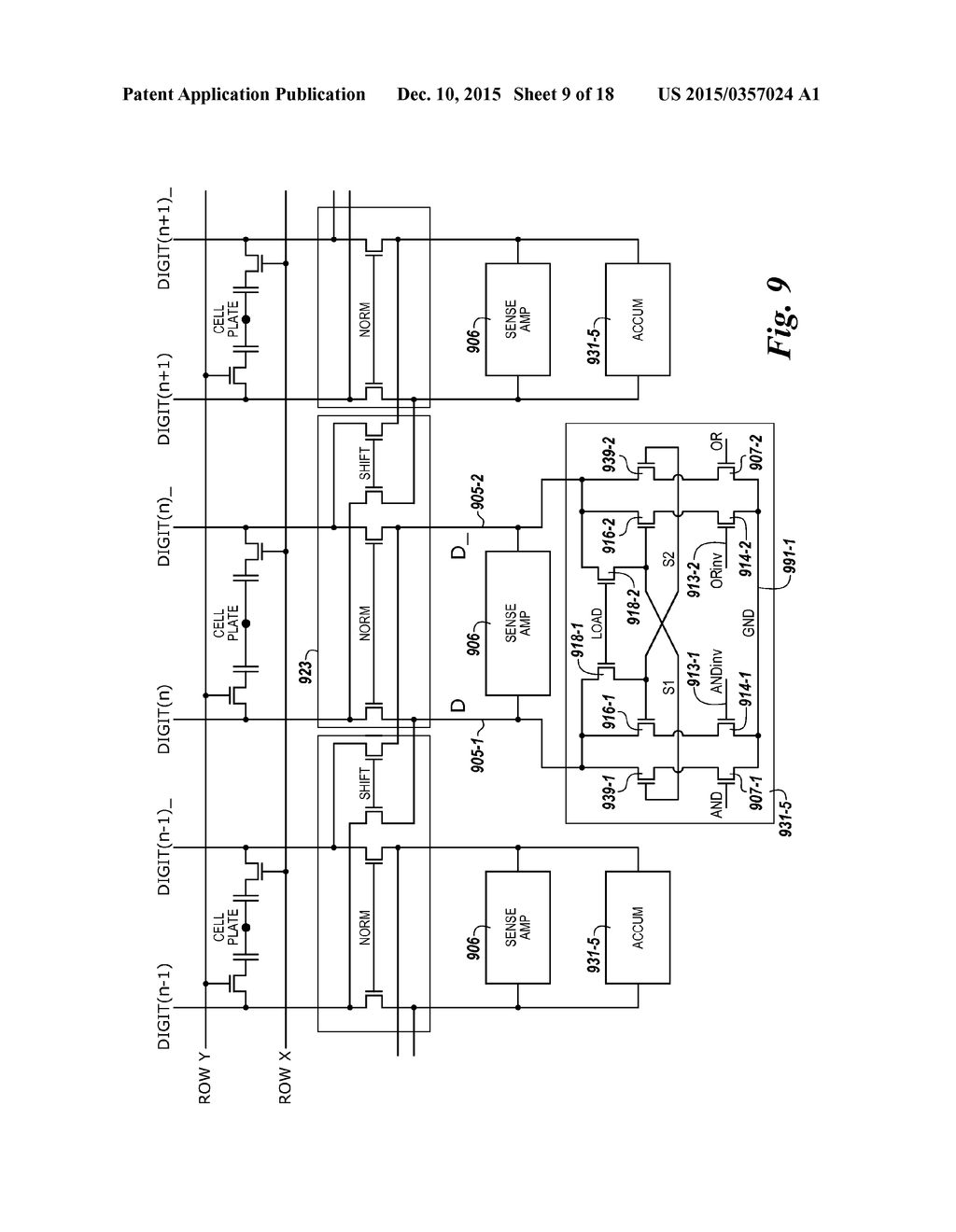 APPARATUSES AND METHODS FOR PERFORMING LOGICAL OPERATIONS USING SENSING     CIRCUITRY - diagram, schematic, and image 10