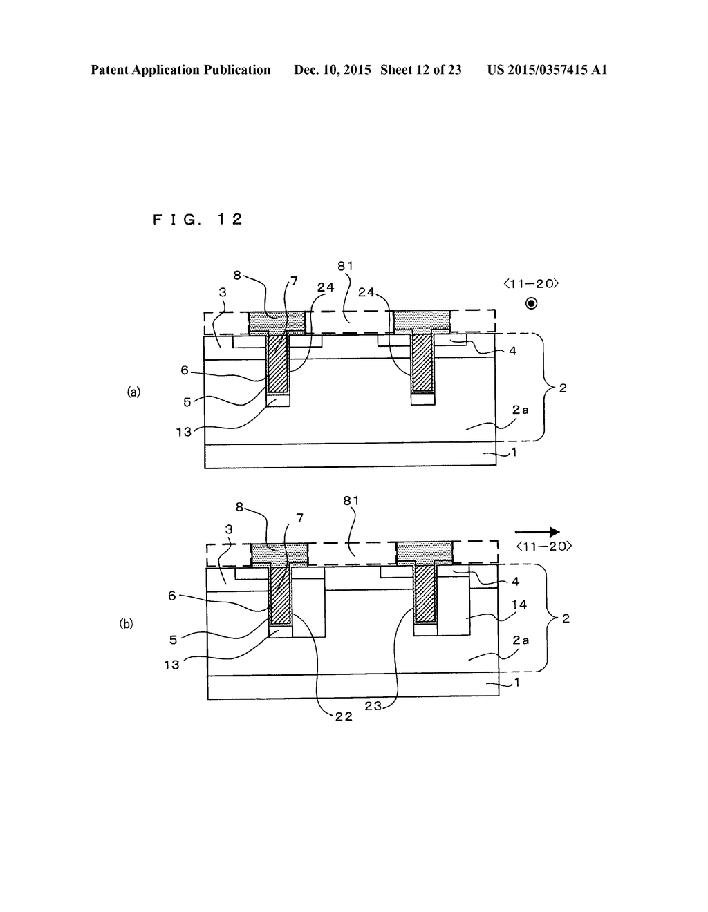 INSULATED GATE SILICON CARBIDE SEMICONDUCTOR DEVICE AND METHOD FOR     MANUFACTURING SAME - diagram, schematic, and image 13