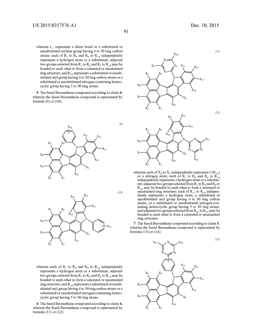 CONDENSED FLUORANTHENE COMPOUND, ORGANIC ELECTROLUMINESCENCE ELEMENT     MATERIAL INCLUDING SAME, ORGANIC ELECTROLUMINESCENCE ELEMENT USING SAME,     AND ELECTRONIC DEVICE - diagram, schematic, and image 93