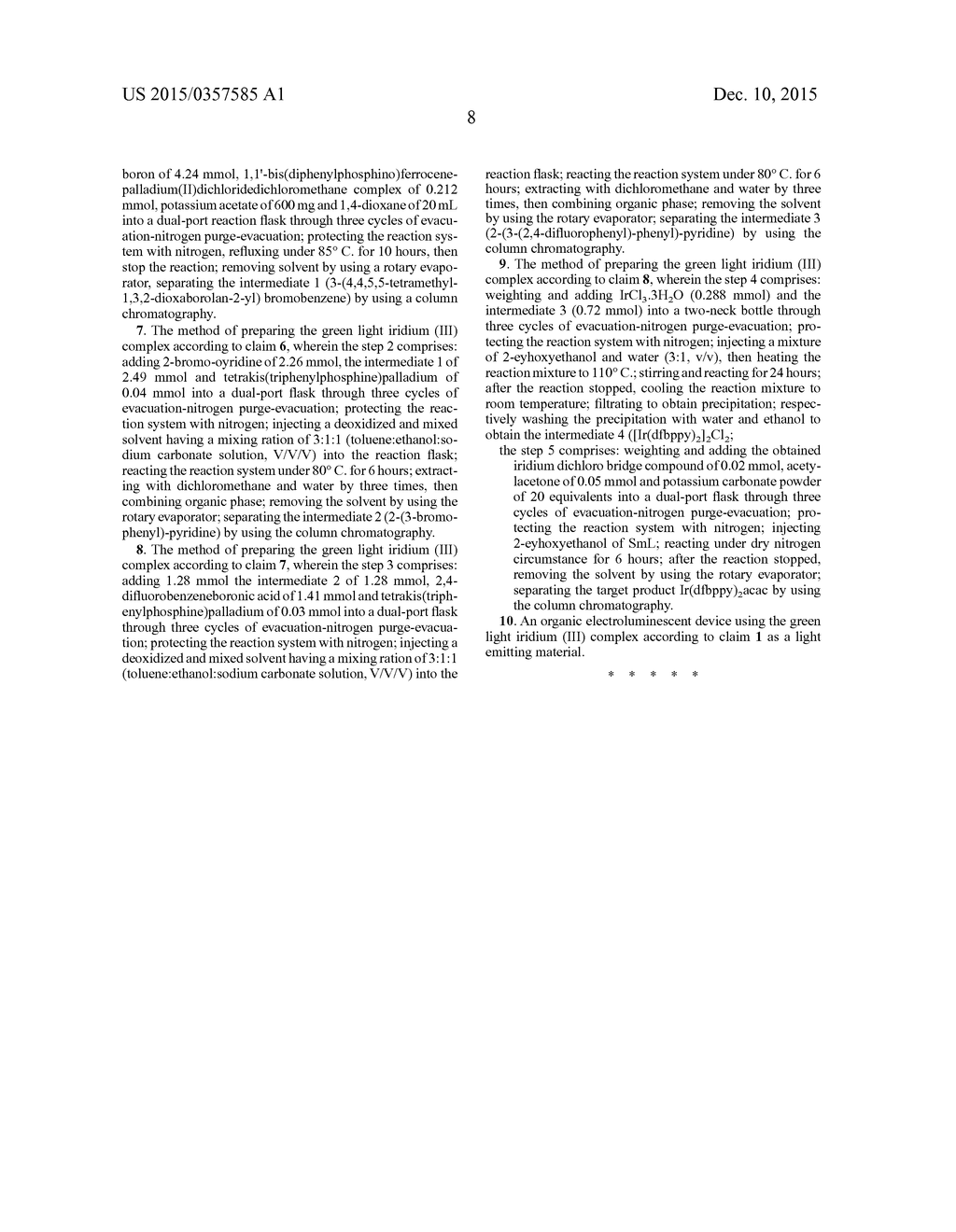 A GREEN LIGHT IRIDIUM (III) COMPLEX AND A METHOD OF PREPARING THE SAME - diagram, schematic, and image 15