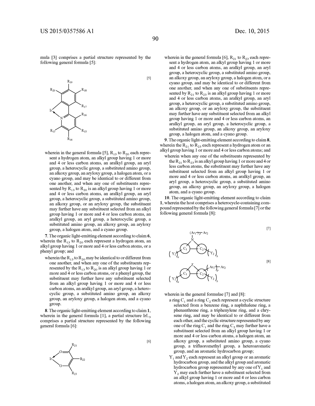 ORGANIC LIGHT-EMITTING ELEMENT - diagram, schematic, and image 92