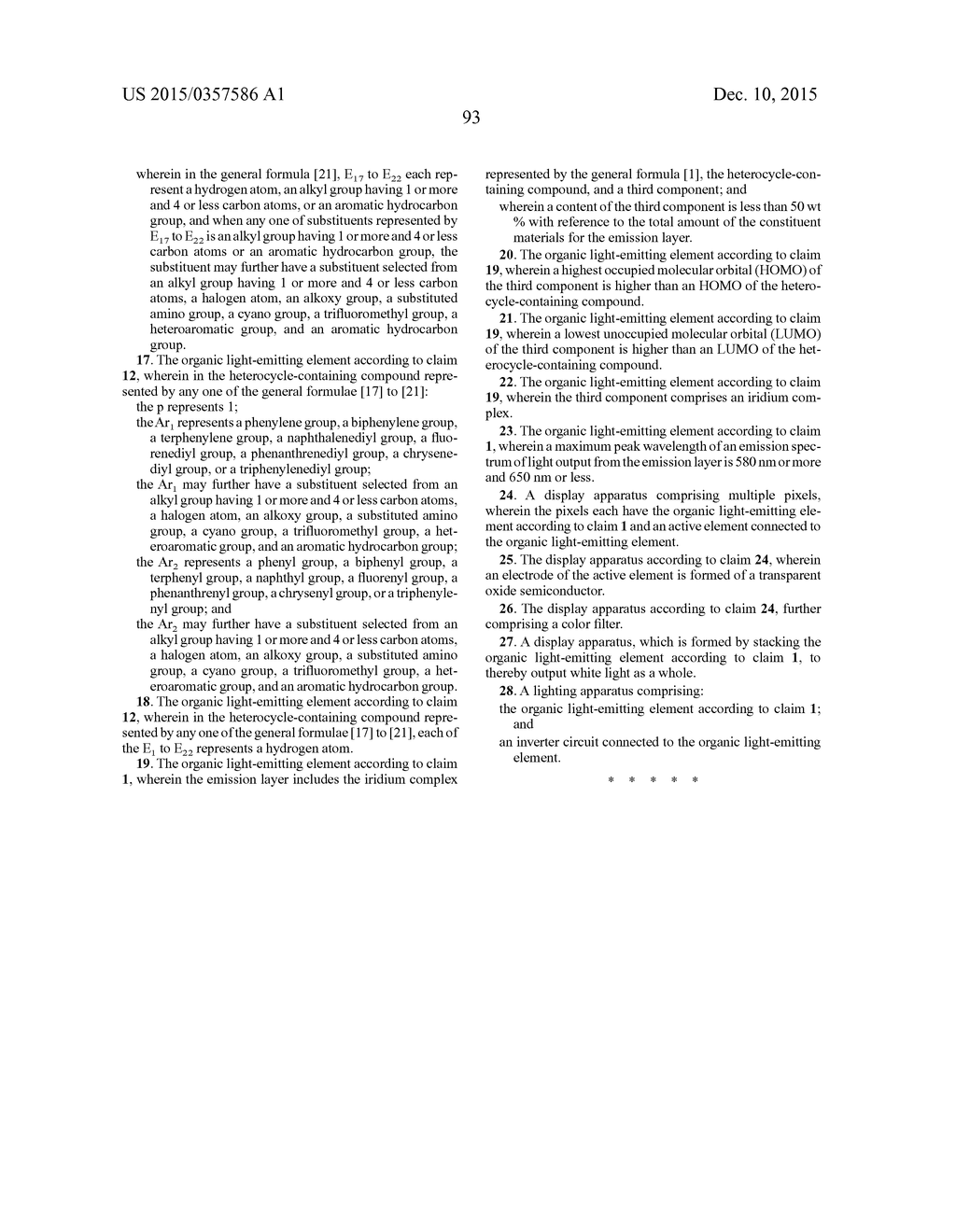 ORGANIC LIGHT-EMITTING ELEMENT - diagram, schematic, and image 95