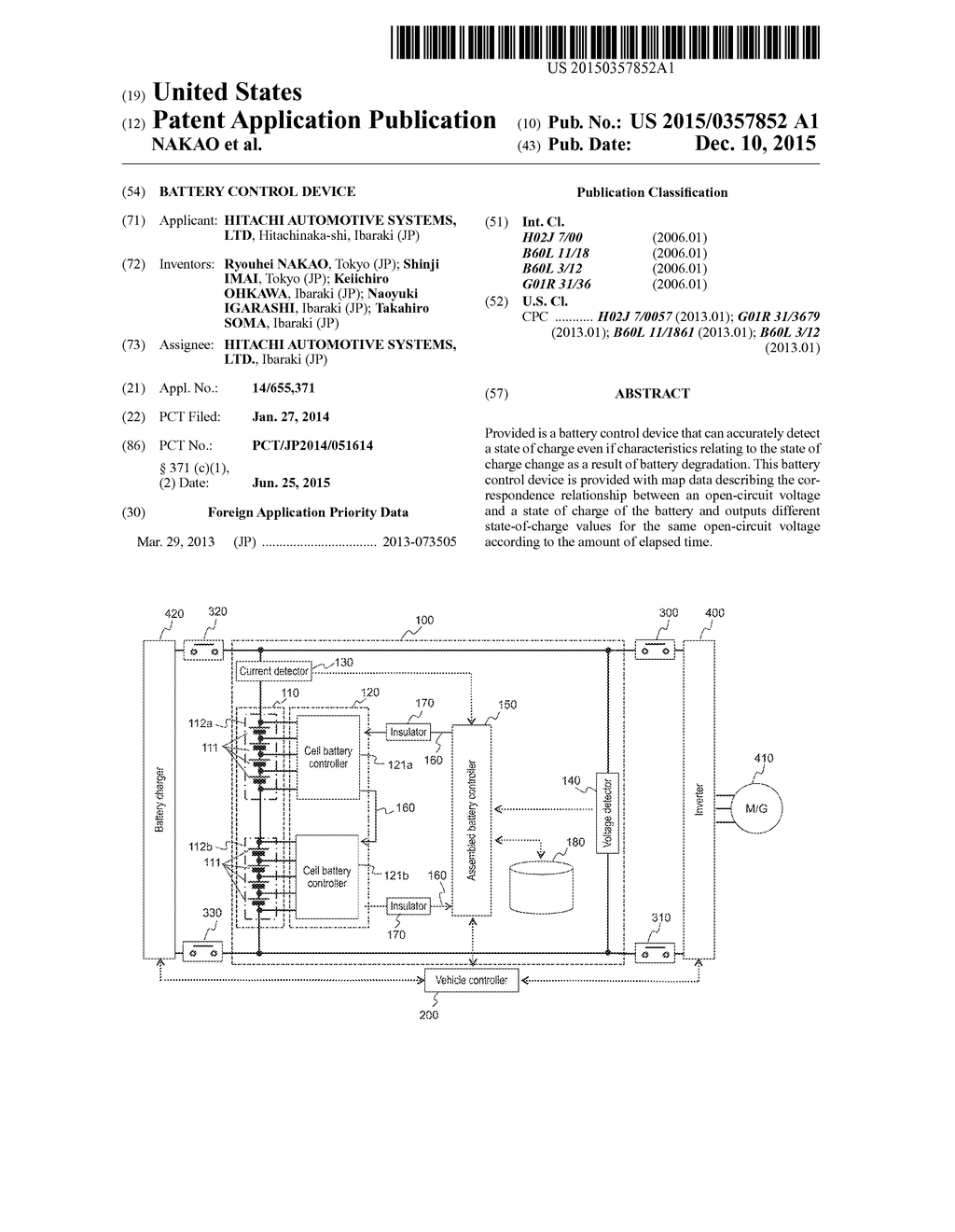 BATTERY CONTROL DEVICE - diagram, schematic, and image 01