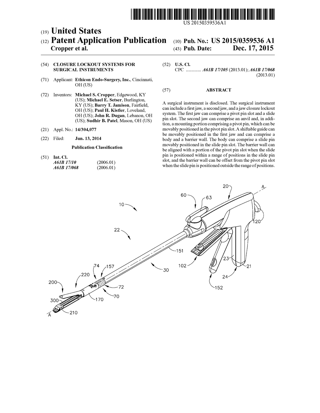 CLOSURE LOCKOUT SYSTEMS FOR SURGICAL INSTRUMENTS - diagram, schematic, and image 01