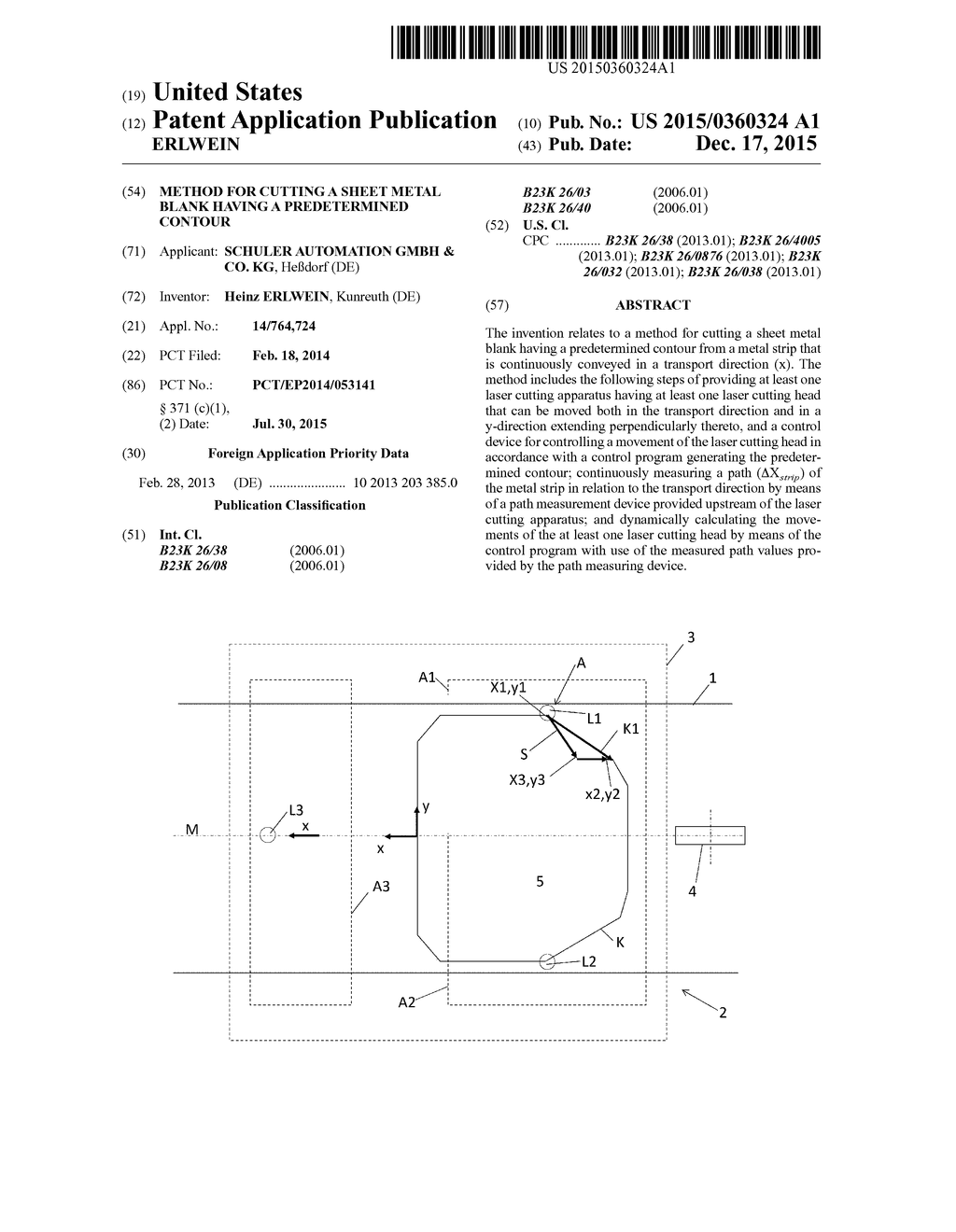 METHOD FOR CUTTING A SHEET METAL BLANK HAVING A PREDETERMINED CONTOUR - diagram, schematic, and image 01