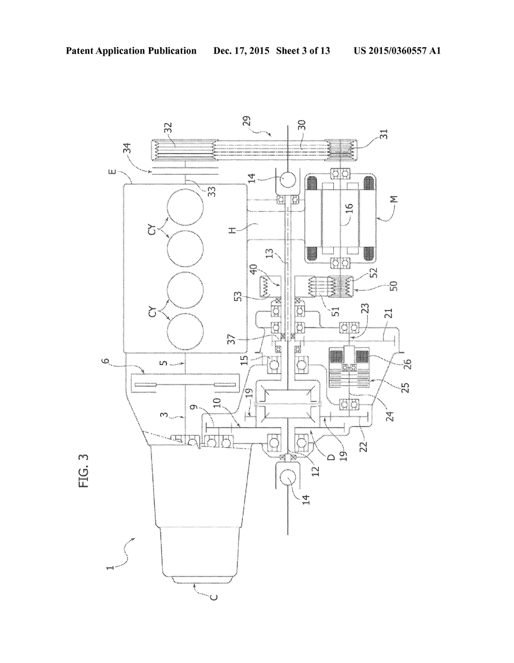 HYBRID POWERTRAIN UNIT FOR MOTOR VEHICLES PROVIDED WITH AUXILIARY DEVICES - diagram, schematic, and image 04