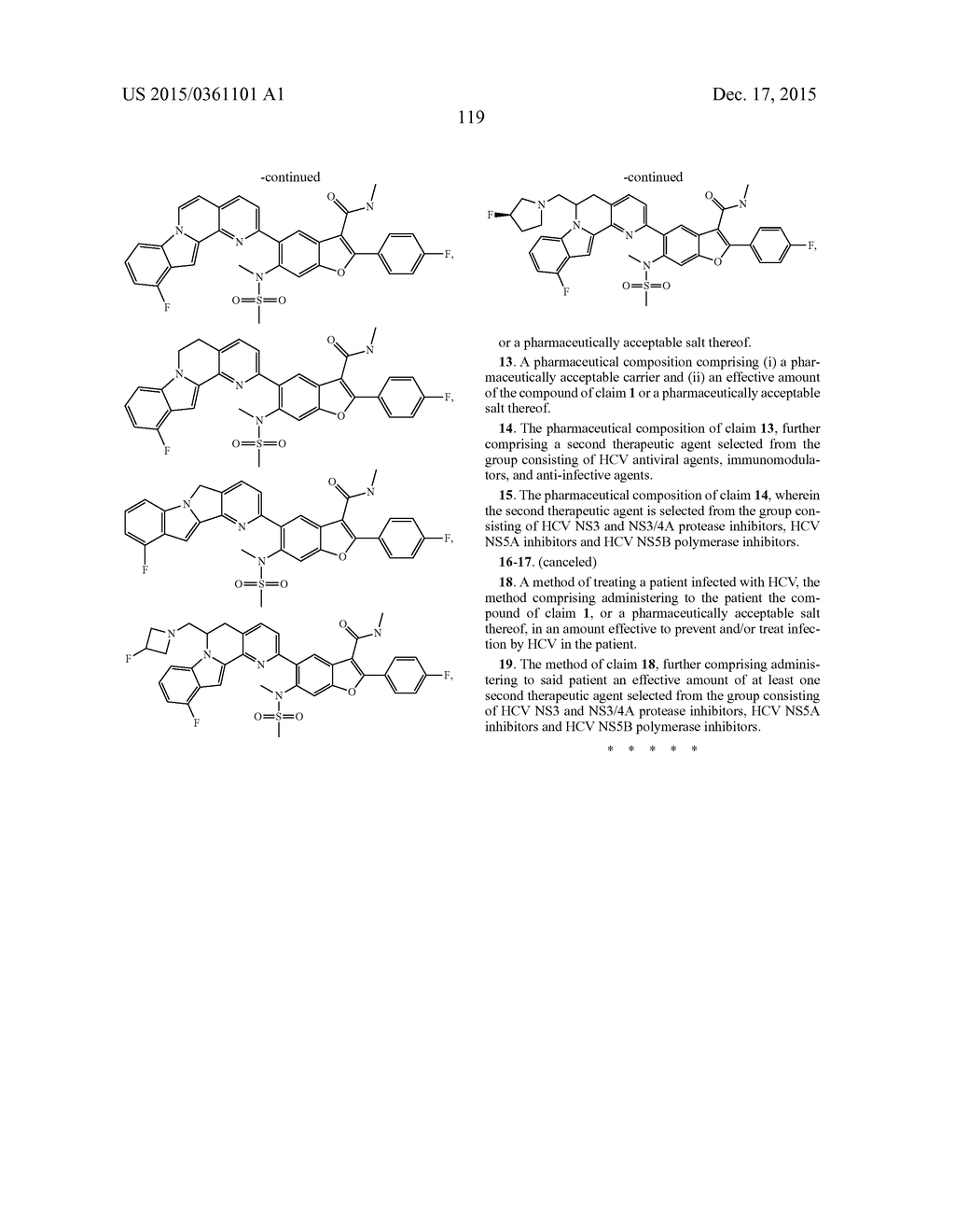 TETRACYCLIC HETEROCYCLE COMPOUNDS AND METHODS OF USE THEREOF FOR THE     TREATMENT OF HEPATITIS C - diagram, schematic, and image 120