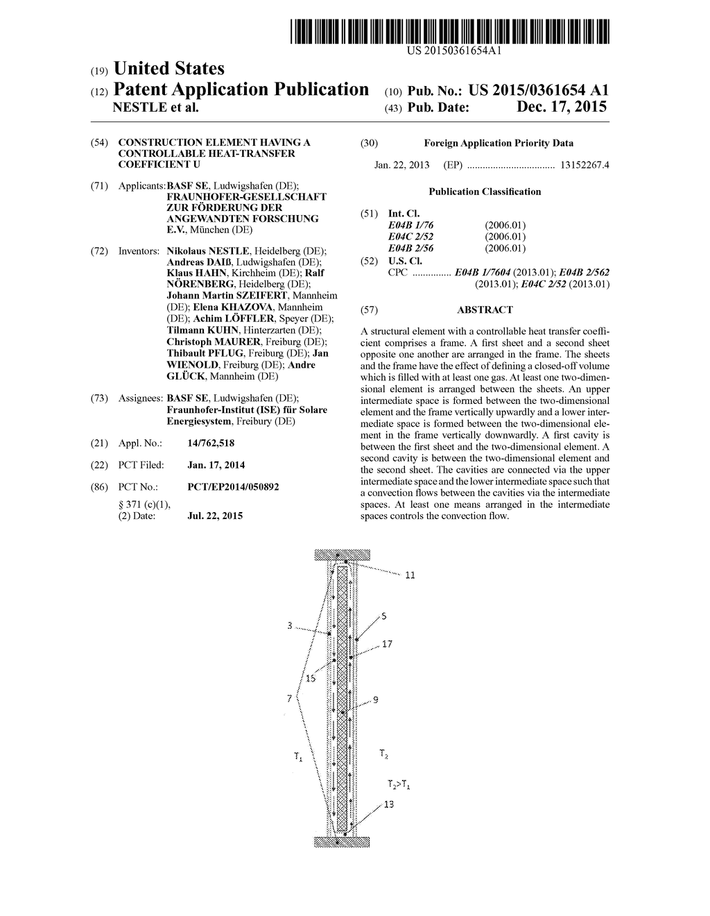 CONSTRUCTION ELEMENT HAVING A CONTROLLABLE HEAT-TRANSFER COEFFICIENT U - diagram, schematic, and image 01