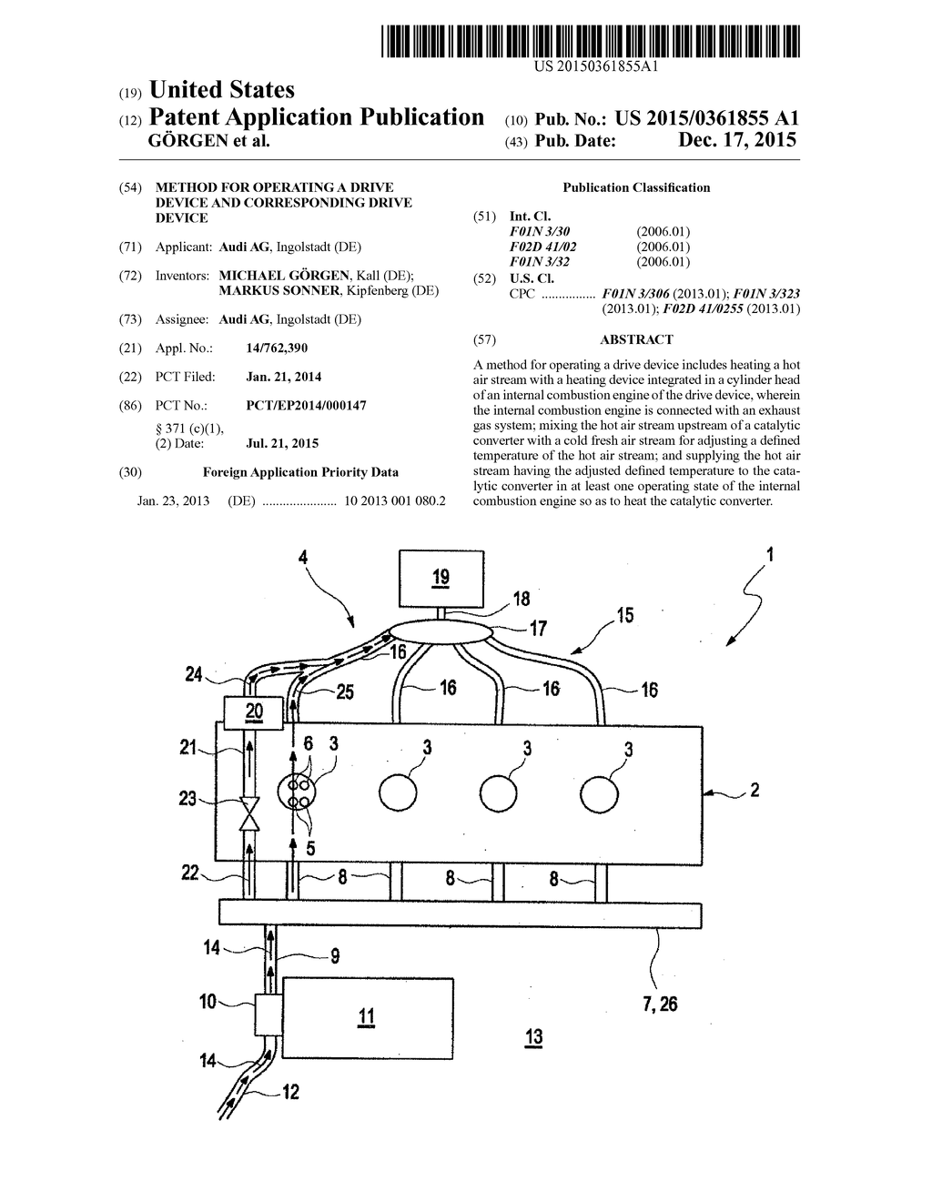 METHOD FOR OPERATING A DRIVE DEVICE AND CORRESPONDING DRIVE DEVICE - diagram, schematic, and image 01