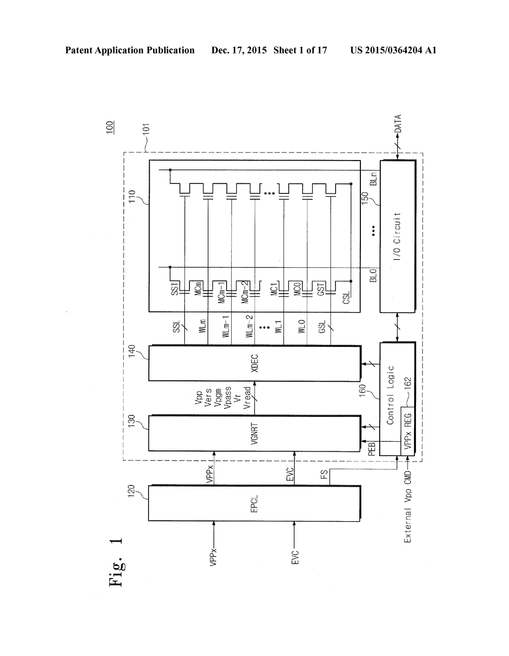 NONVOLATILE MEMORY DEVICE, MEMORY SYSTEM HAVING THE SAME, EXTERNAL POWER     CONTROLLING METHOD THEREOF - diagram, schematic, and image 02