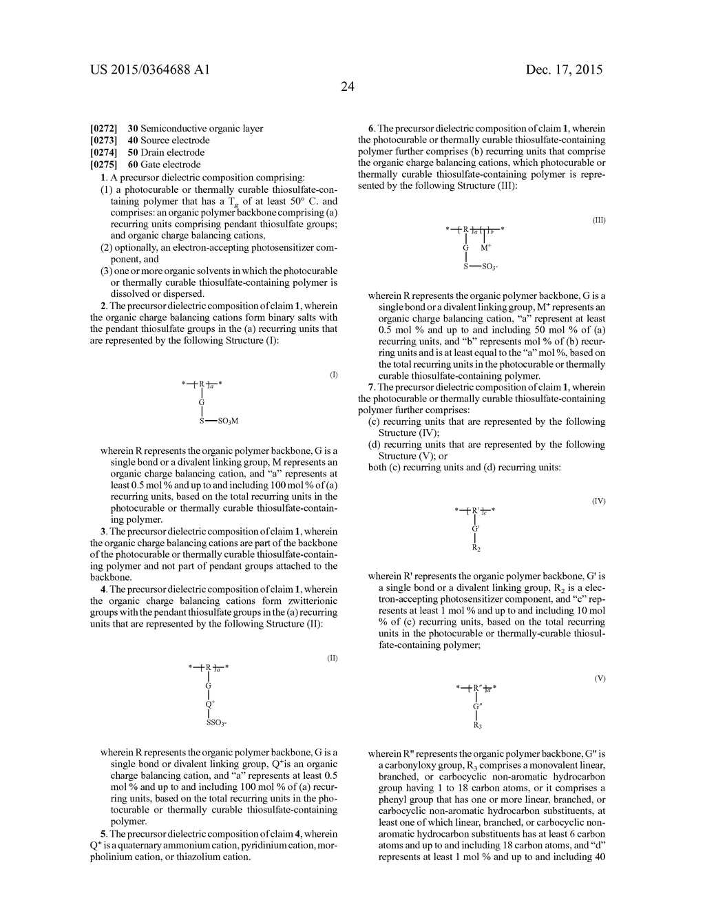 PRECURSOR DIELECTRIC COMPOSITION WITH THIOSULFATE-CONTAINING POLYMERS - diagram, schematic, and image 27