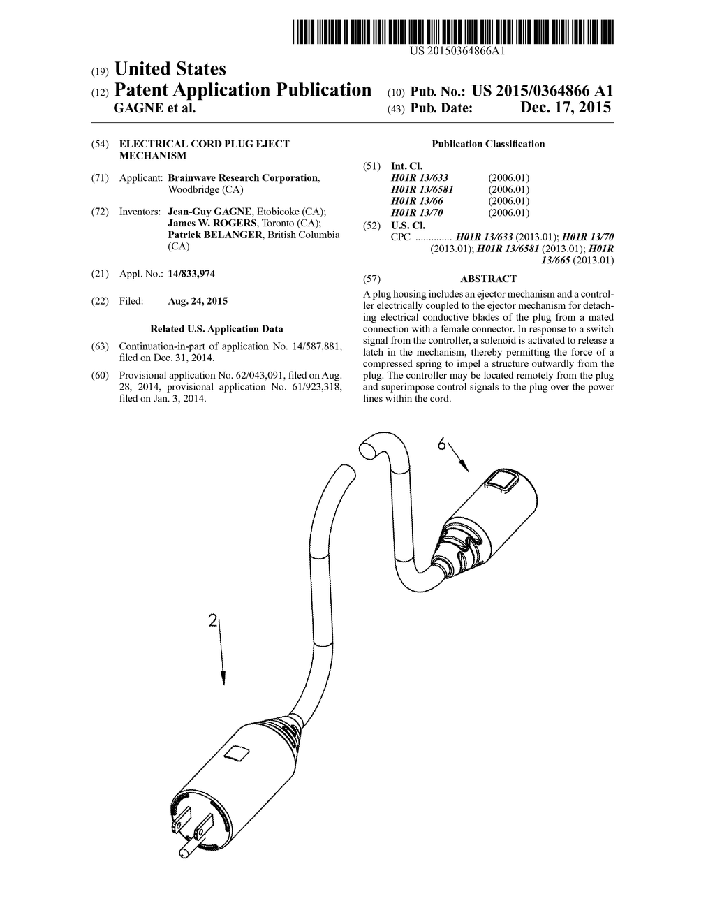 ELECTRICAL CORD PLUG EJECT MECHANISM - diagram, schematic, and image 01