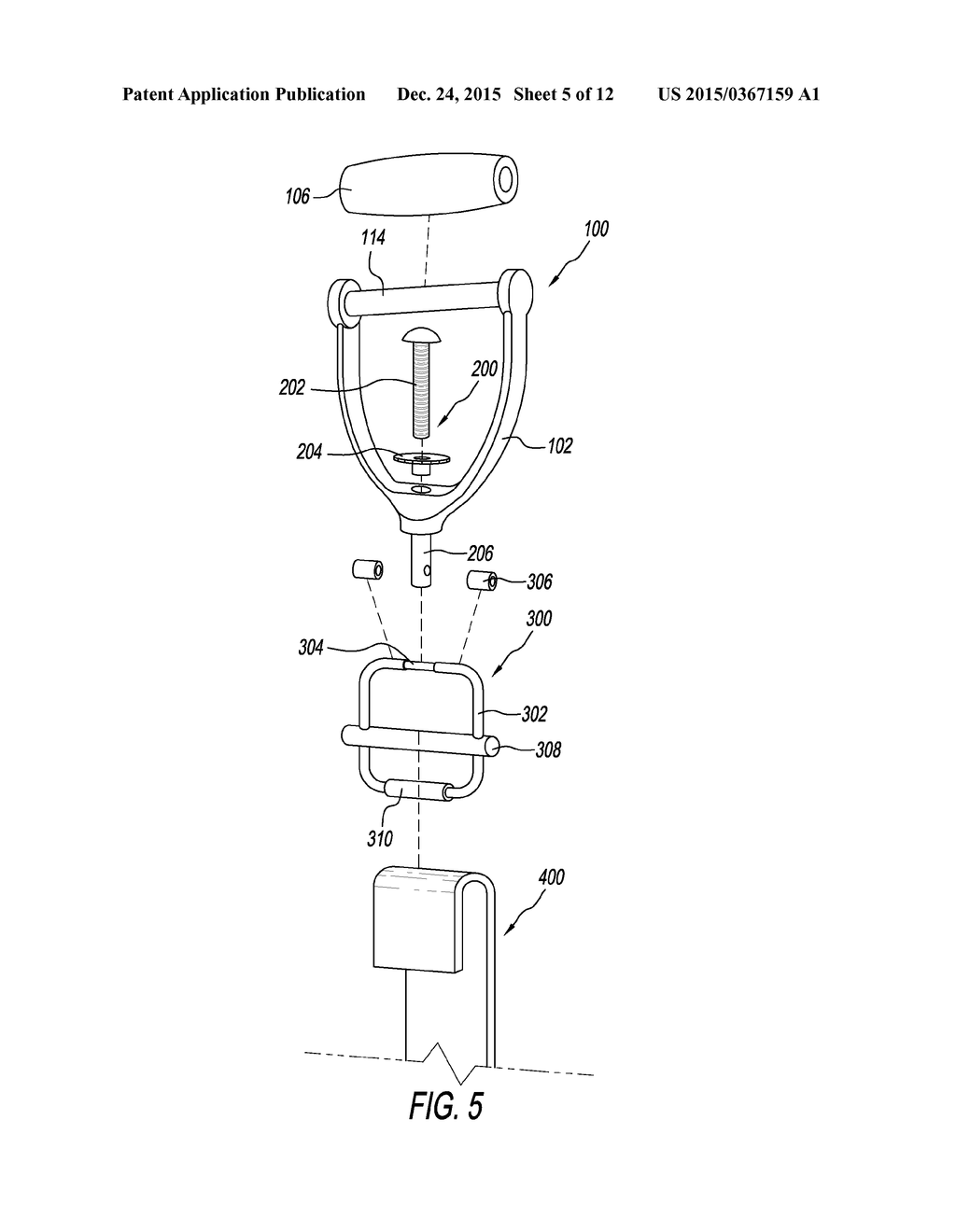 Exercise device for utilizing an elastic band to perform exercises - diagram, schematic, and image 06