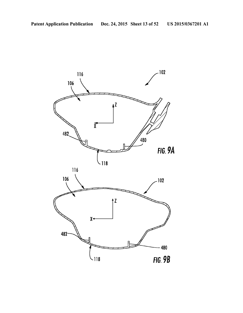 Golf Club Head or Other Ball Striking Device Having Impact-Influencing     Body Features - diagram, schematic, and image 14