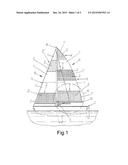 BOAT SAIL COMPRISING SHAPE MEMORY MATERIAL ELEMENTS, APPARATUS AND METHOD     FOR ITS OPERATION diagram and image