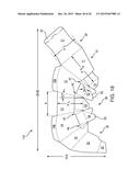 CONTAINER HAVING A DIVIDER, A LID, FOLDABLE SUPPORTS, AND INWARDLY FOLDING     PANELS diagram and image