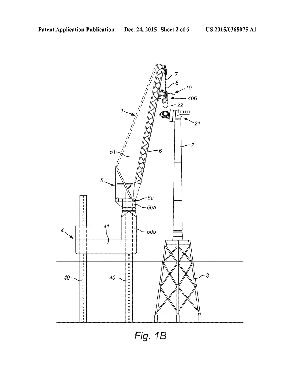 Device and Method for Placing a Rotor Blade of a Wind Turbine - diagram, schematic, and image 03