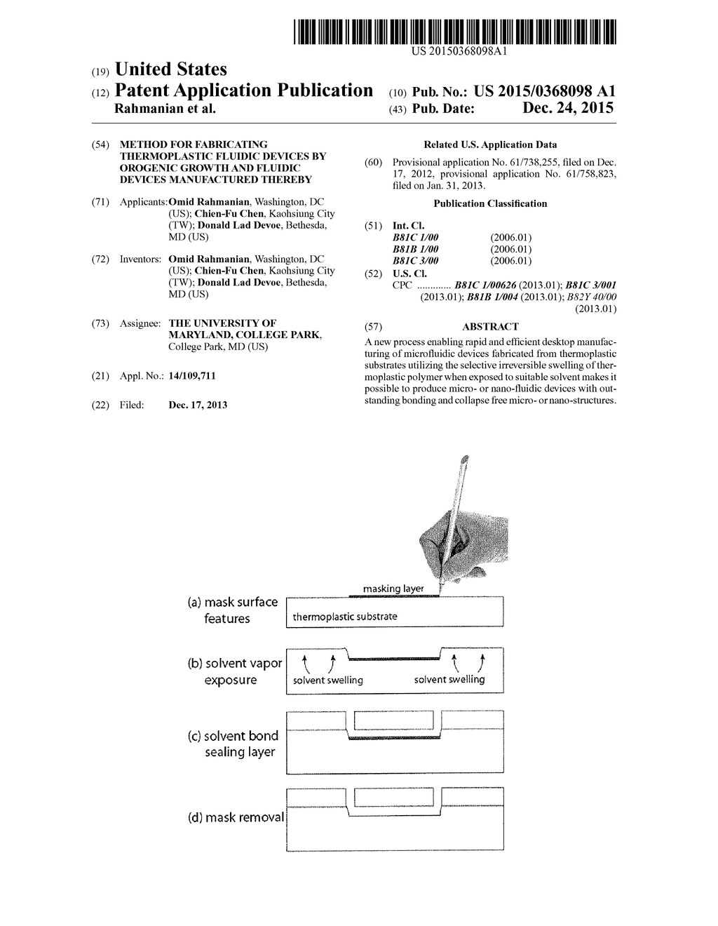 METHOD FOR FABRICATING THERMOPLASTIC FLUIDIC DEVICES BY OROGENIC GROWTH     AND FLUIDIC DEVICES MANUFACTURED THEREBY - diagram, schematic, and image 01