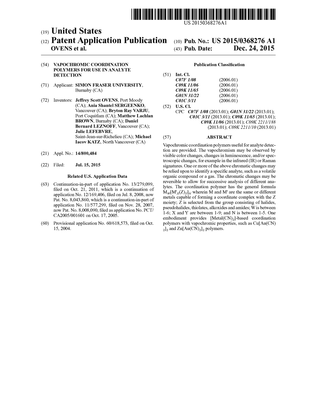 VAPOCHROMIC COORDINATION POLYMERS FOR USE IN ANALYTE DETECTION - diagram, schematic, and image 01