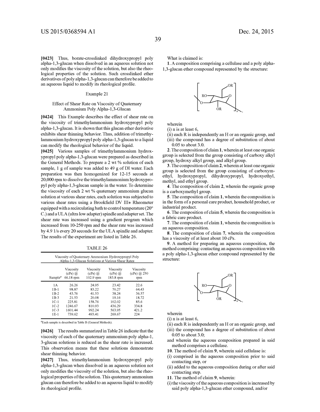 COMPOSITIONS CONTAINING ONE OR MORE POLY ALPHA-1,3-GLUCAN ETHER COMPOUNDS - diagram, schematic, and image 40