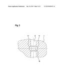 COMPONENT HAVING HIGH-PRESSURE BORES THAT LEAD INTO ONE ANOTHER diagram and image