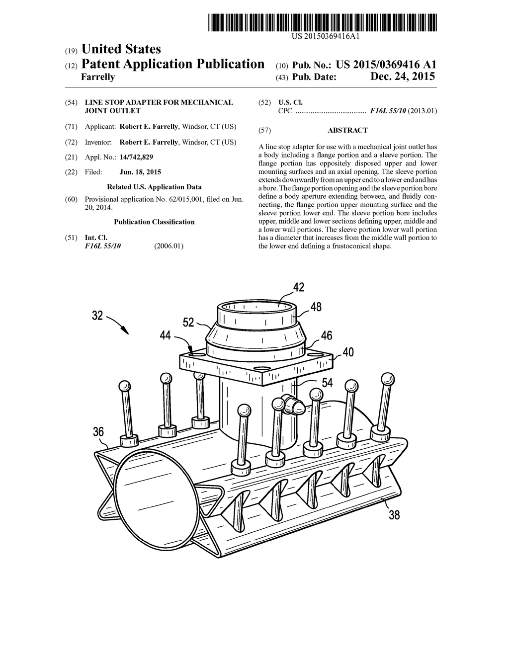 Line Stop Adapter For Mechanical Joint Outlet - diagram, schematic, and image 01