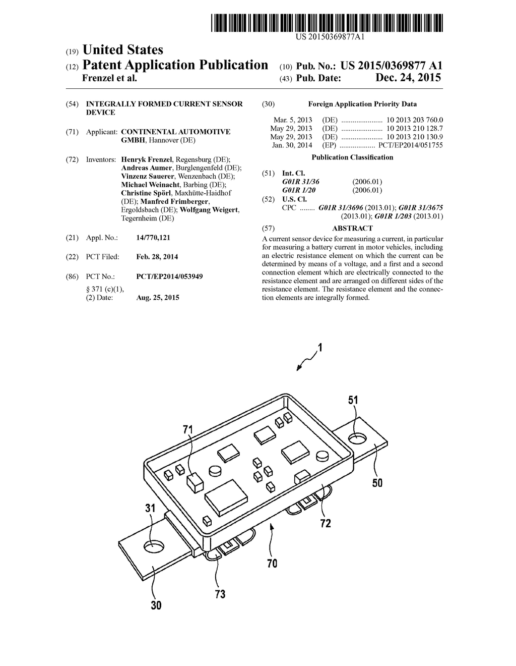 INTEGRALLY FORMED CURRENT SENSOR DEVICE - diagram, schematic, and image 01