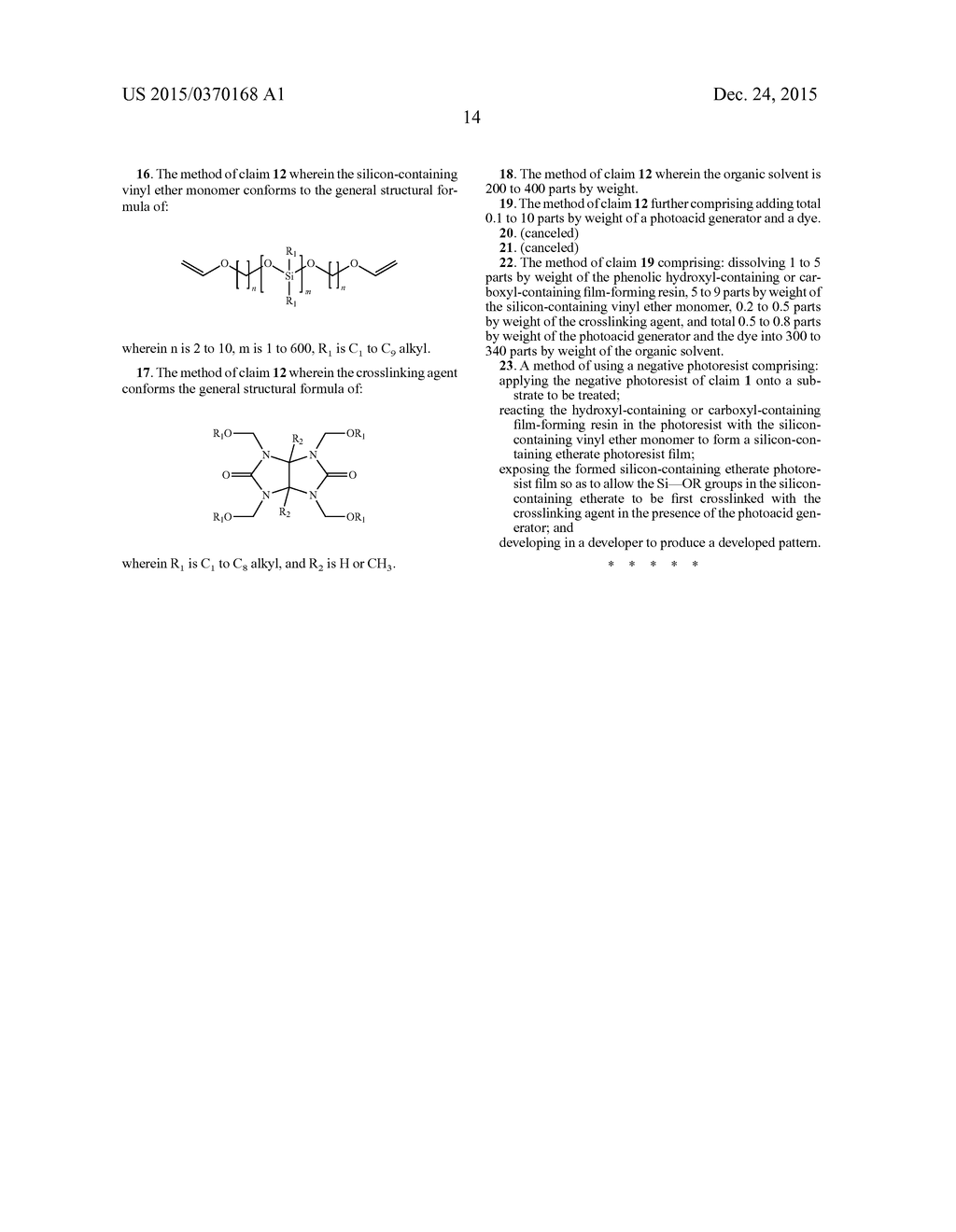 NEGATIVE PHOTORESIST AND METHODS OF PREPARING AND USING THE SAME - diagram, schematic, and image 16