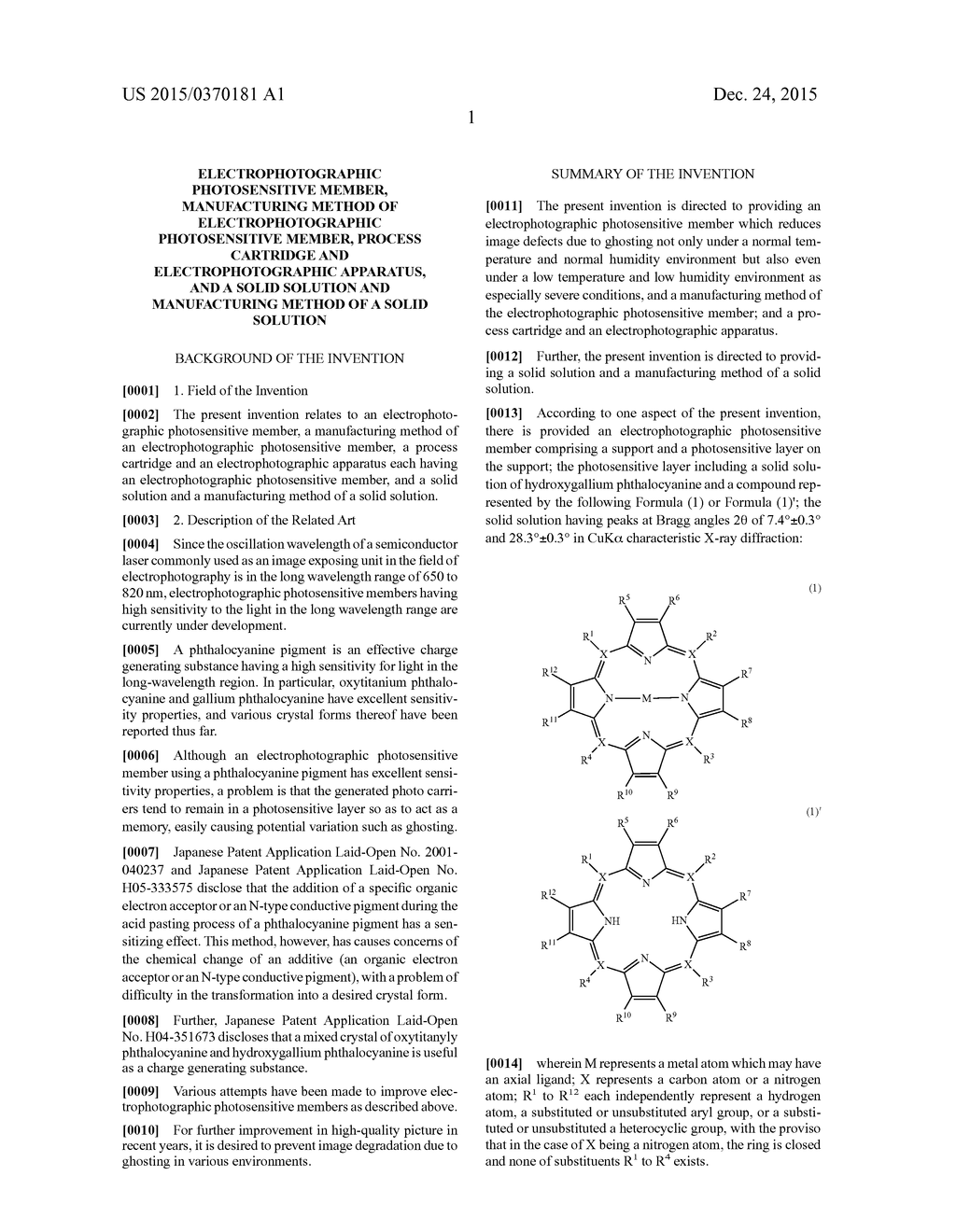 ELECTROPHOTOGRAPHIC PHOTOSENSITIVE MEMBER, MANUFACTURING METHOD OF     ELECTROPHOTOGRAPHIC PHOTOSENSITIVE MEMBER, PROCESS CARTRIDGE AND     ELECTROPHOTOGRAPHIC APPARATUS, AND A SOLID SOLUTION AND MANUFACTURING     METHOD OF A SOLID SOLUTION - diagram, schematic, and image 07