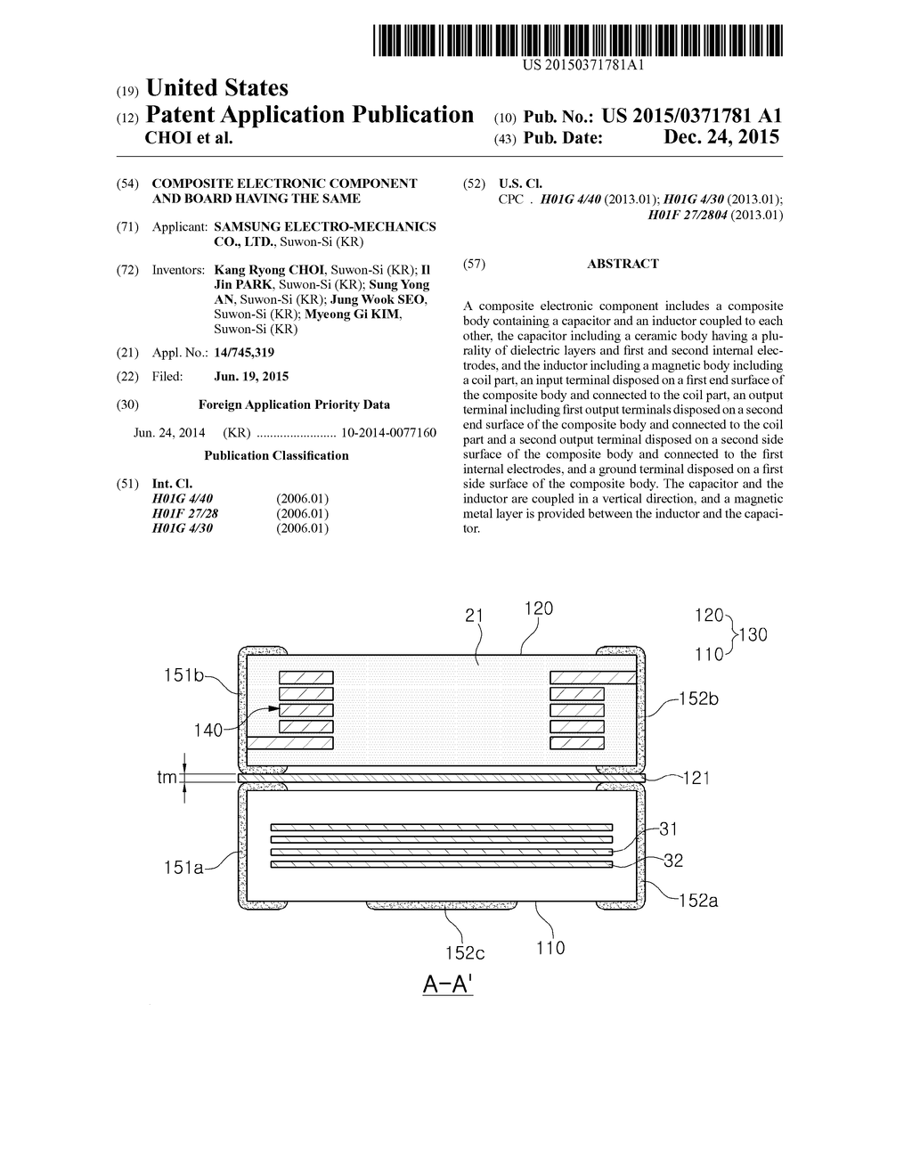 COMPOSITE ELECTRONIC COMPONENT AND BOARD HAVING THE SAME - diagram, schematic, and image 01