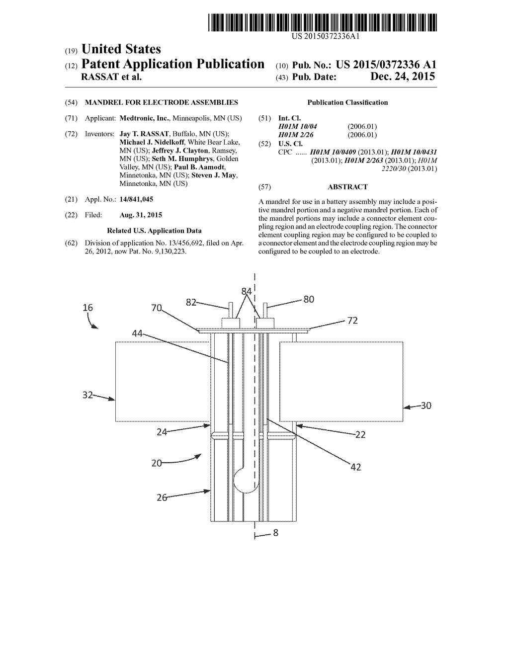 MANDREL FOR ELECTRODE ASSEMBLIES - diagram, schematic, and image 01