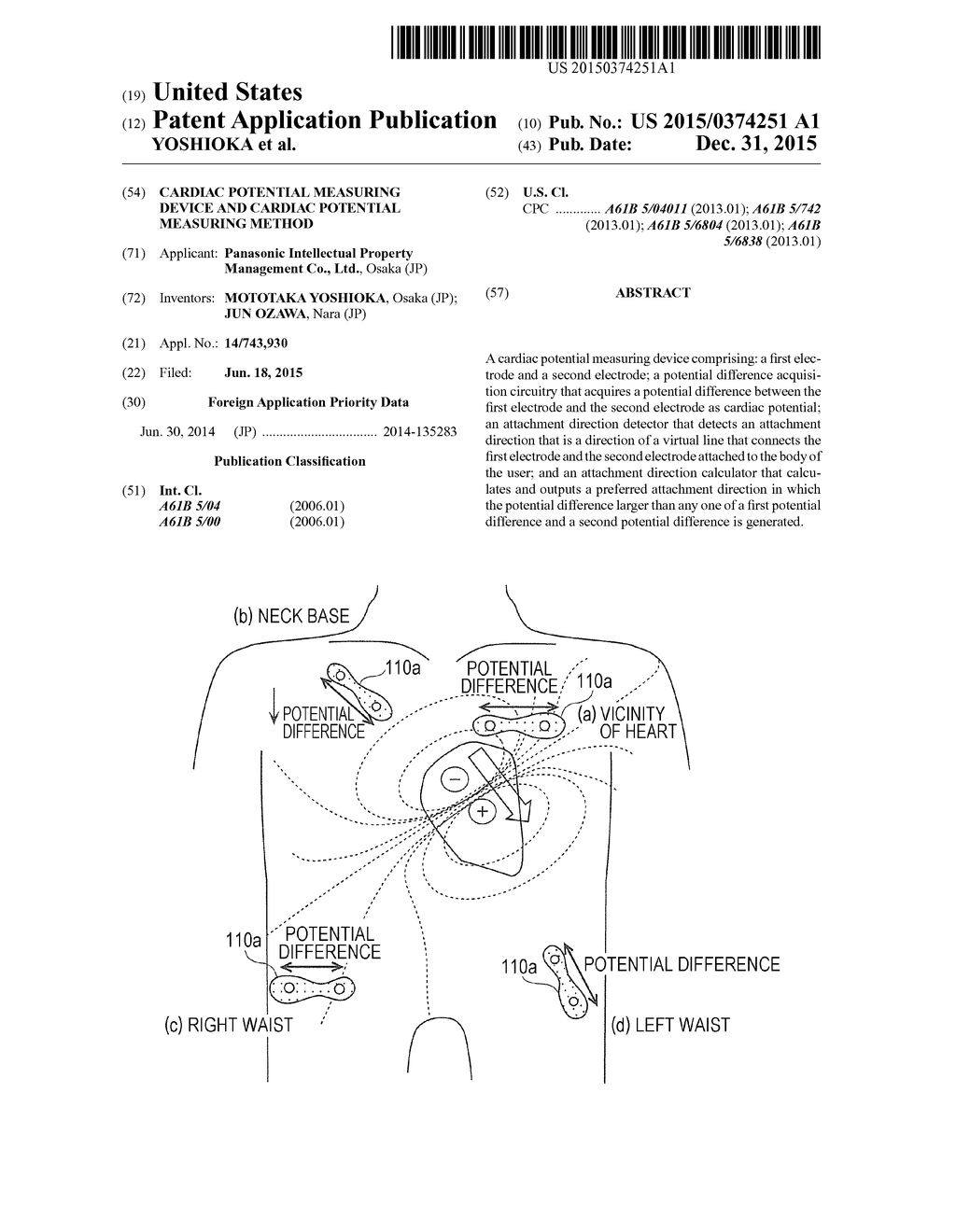 CARDIAC POTENTIAL MEASURING DEVICE AND CARDIAC POTENTIAL MEASURING METHOD - diagram, schematic, and image 01