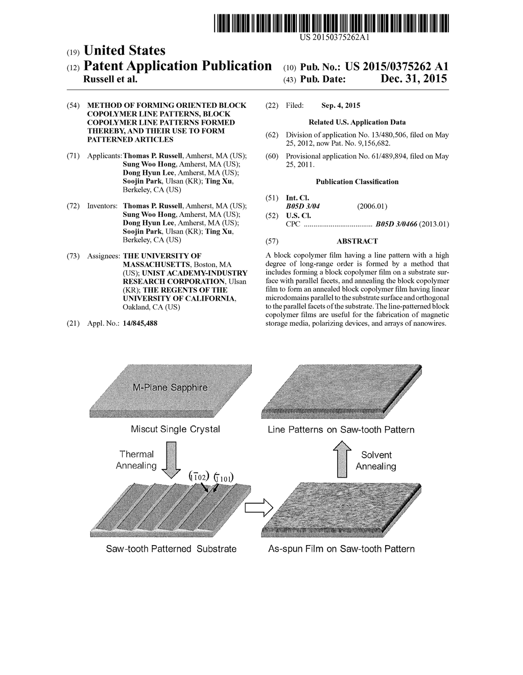 METHOD OF FORMING ORIENTED BLOCK COPOLYMER LINE PATTERNS, BLOCK COPOLYMER     LINE PATTERNS FORMED THEREBY, AND THEIR USE TO FORM PATTERNED ARTICLES - diagram, schematic, and image 01