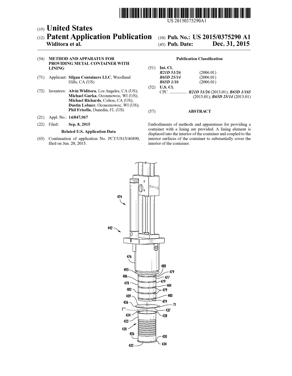 Method and Apparatus for Providing Metal Container with Lining - diagram, schematic, and image 01