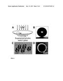 PROCESS AND DEVICE FOR PARTICLE SYNTHESIS ON A SUPERAMPHIPHOBIC OR     SUPEROLEOPHOBIC SURFACE diagram and image